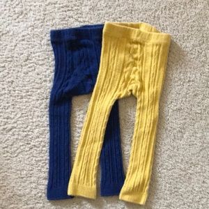 Toddler girls cable tights/leggings without foot. 1.5 to 2 years.